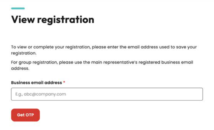 Registration screenshot